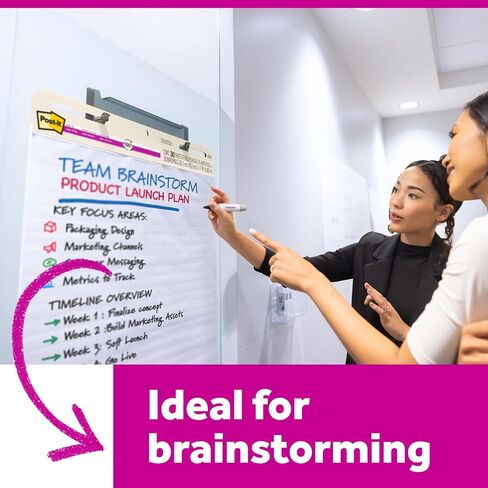 وسادة حامل لاصقة للغاية من Post-it، رائعة للمعلمين والطلاب الافتراضيين، 25 × 30 بوصة، بيضاء مع شبكة، 30 ورقة/وسادة، 4 وسادات/عبوة (560 VAD 4PK) in Kuwait