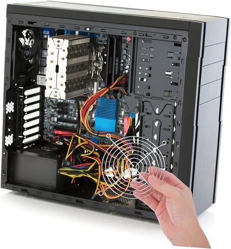 10pcs High Airflow Metal Fan Grills with Screws Dustproof Computer Mesh Covers for Cooling in Desktop Full Tower PC Cases in Saudi Arabia