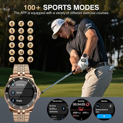 2025 DA GPT Smart Watch with Bluetooth Call,1.19-inch AMOLED Display, 24/7 Heart Rate, Blood Oxygen, Blood Pressure, Sleep Monitor, 107 Sports Fitness Tracker, Compatible Android and iOS Black Green in Kuwait