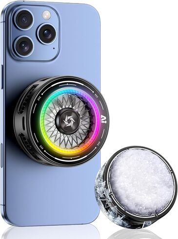 Magnetic Gaming PhoneCooler,Phone Cooling Fan with RGB Lights, Cell Phone Radiator, Phone Heasink Fan for Mobile Games and Live Streaming,Compatible with iPhone 15 16 Pro Max MagSafe Samsung iPad in Saudi Arabia