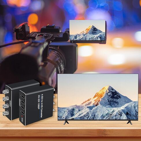 محول فيديو ACHAVE SDI إلى HDMI، مدخل 4 sdi و4 مخرج hdmi، 4 في 4 مخرج، أسود، دعم متعدد الصيغ، مدخل HD-SDI/3G-SDI، دقة 1080p@60 هرتز، نقل لمسافات طويلة in Kuwait