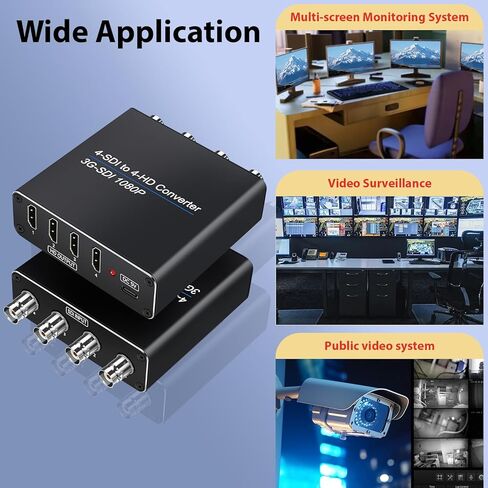 محول فيديو ACHAVE SDI إلى HDMI، مدخل 4 sdi و4 مخرج hdmi، 4 في 4 مخرج، أسود، دعم متعدد الصيغ، مدخل HD-SDI/3G-SDI، دقة 1080p@60 هرتز، نقل لمسافات طويلة in Kuwait