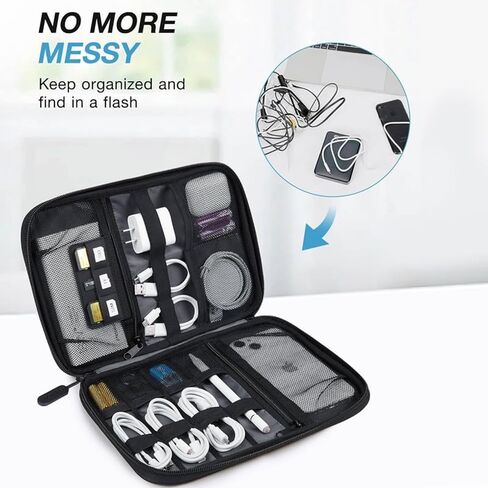 Travel Cable Organizer Bags & Cases,Pouch Electronic Accessories Carry Case Portable,Storage Bag for Cord,Charger,Phone,Earphone SD Card-pink in Saudi Arabia