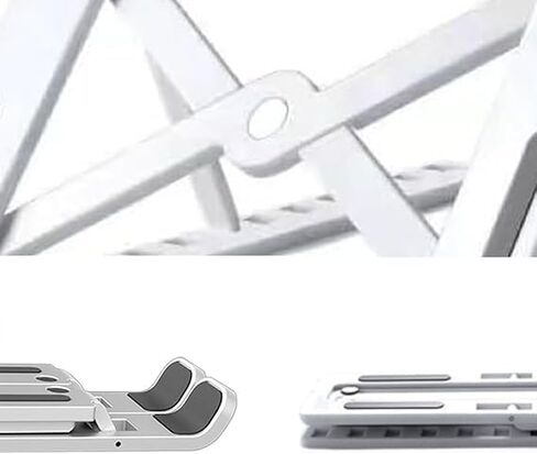 Adjustable Laptop Stand for Desk Foldable Portable Laptop Riser with Ten-Degree Angle Free Adjustment ABS+Silicone Laptop Accessories for Laptops,Tablets White in Saudi Arabia