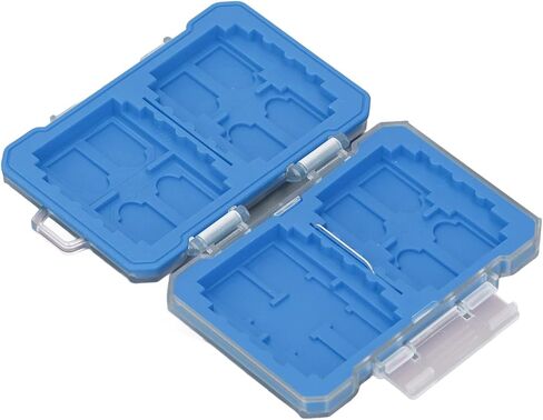 Dpofirs Memory Card Case with ShockResistant Interior - ABS & TPE Organizer for Outdoor Storage (Blue) in Saudi Arabia