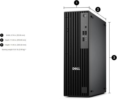 Dell Pro Slim QCS1250 Desktop SFF (Replaces OptiPlex SFF Series), Intel Ultra 5-235 (Beats i7-14700), 16GB DDR5, 1TB NVMe SSD, WiFi 6E, BT, Type-C, DP, HDMI, Win 11 Pro, Business PC, Black in Saudi Arabia