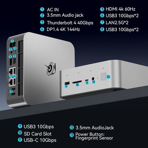 كمبيوتر صغير Beelink GTi13، Intel Core-i9 13900HK(14C/20T، حتى 5.4 جيجا هرتز)، 32 جيجا DDR5 1 تيرابايت SSD، كمبيوتر صغير يدعم Thunderbolt 4/PCle×8 Slot/WiFi6/2.5G LAN/شاشة ثلاثية، كمبيوتر صغير للمنزل/المكتب in Kuwait