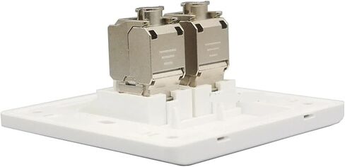 لوحة حائط بمنفذين CAT7 CAT6A RJ45 مع مقبس شبه منحرف من سبائك الزنك CAT.7 CAT.6A (CAT6A) in Saudi Arabia