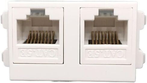 Dual Port CAT5E RJ45 Module LAN Network 5e T568A/8 Connector 23x36mm Dual Ethernet Socket in Saudi Arabia