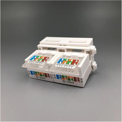 Dual Port CAT5E RJ45 Module LAN Network 5e T568A/8 Connector 23x36mm Dual Ethernet Socket in Saudi Arabia
