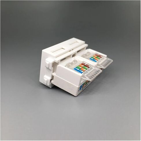 Dual Port CAT5E RJ45 Module LAN Network 5e T568A/8 Connector 23x36mm Dual Ethernet Socket in Saudi Arabia