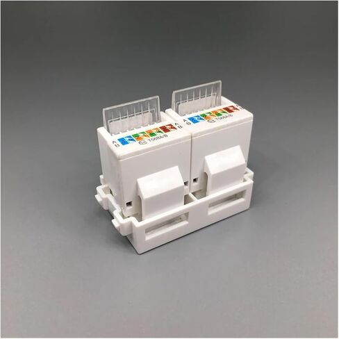 Dual Port CAT5E RJ45 Module LAN Network 5e T568A/8 Connector 23x36mm Dual Ethernet Socket in Saudi Arabia