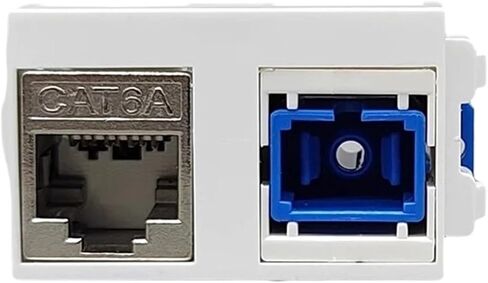 Shielded CAT6A RJ45 LAN Jack with SC UPC Fiber Optic Module 23x36mm in Saudi Arabia