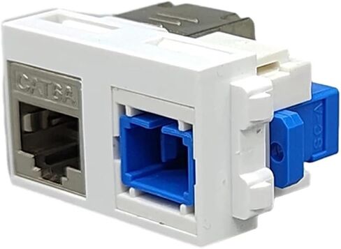Shielded CAT6A RJ45 LAN Jack with SC UPC Fiber Optic Module 23x36mm in Saudi Arabia