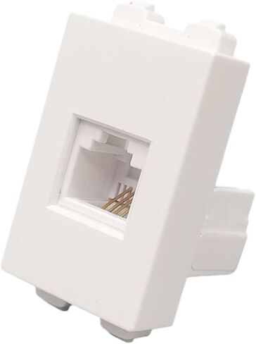 الأبيض 4-pin CAT3 RJ11 وحدة مأخذ توصيل 23x36 مللي متر سلك مجعد محول الهاتف المقبس إدراج in Saudi Arabia