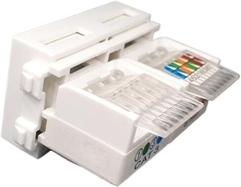 وحدة إيثرنت CAT5E RJ45 مع موصل مقبس الهاتف CAT3 RJ11 23x36 مم in Saudi Arabia