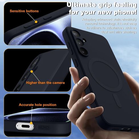 for Galaxy A36 5G Case Magnetic,Wireless Charging,Slim Soft TPU Silicone Cover Phone Case for Galaxy A36 5G,Black,MUS-MFCX-13-01 in Saudi Arabia