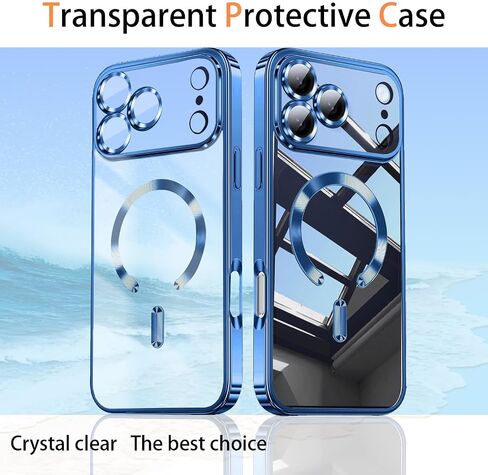 Magnetic for iPhone 17 Pro Max Case Clear,with Privacy Screen Protector,Compatible with MagSafe [Non Yellowing] Full Camera Lens Protector Plating Soft Clear Phone Case for IPhone 17 Pro Max,Orange in Saudi Arabia