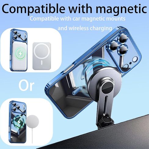 Magnetic for iPhone 17 Pro Max Case Clear,with Privacy Screen Protector,Compatible with MagSafe [Non Yellowing] Full Camera Lens Protector Plating Soft Clear Phone Case for IPhone 17 Pro Max,Orange in Saudi Arabia