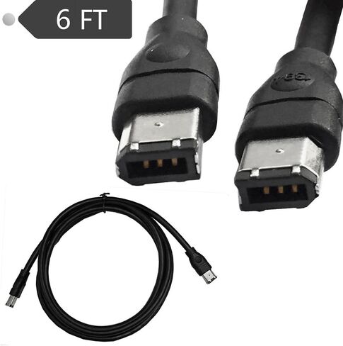 1.8m Firewire Cable Black IEEE 1394 Firewire 400 to Firewire 400 Cable 6Pin Male to 6Pin Male Cable Easy to Use 500713205 in Saudi Arabia