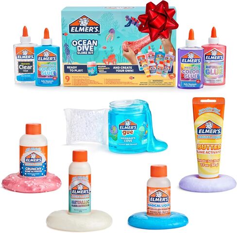 Elmer’s Celebration Slime Kit, Slime Supplies Include Assorted Magical Liquid Slime Activators and Assorted Liquid Glues, 10 Count in Saudi Arabia