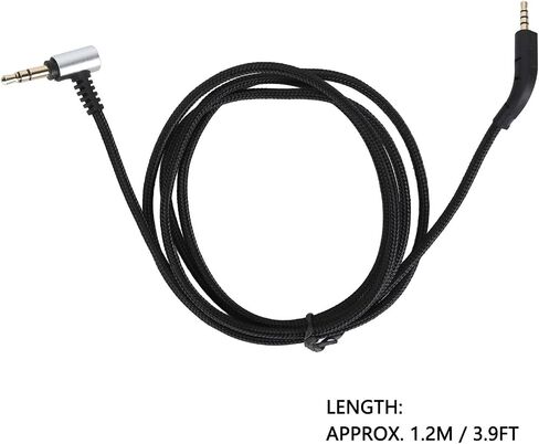 Headphone Replacement Cable, Upgrade Wire for Bowers and Wilkins P7, Right Angle Connector, Gold Plated Plug, 1.2m Length, OFC Core, Compatible with Phones, Tablets, Computers in Saudi Arabia