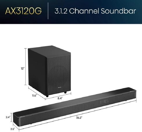 Hisense AX3120G Soundbar Speaker Black 3.1.2 Ch 360W with Subwoofer, Dolby Atmos & DTS:X (Renewed) in Saudi Arabia