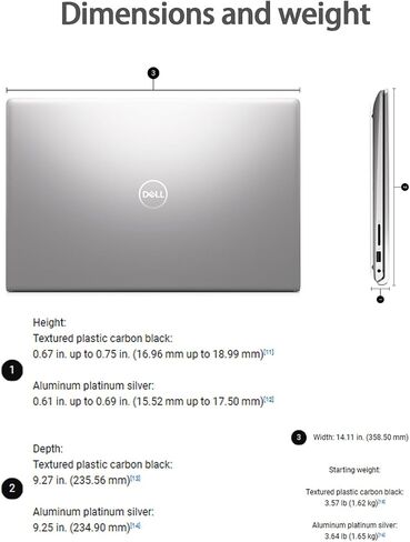 لاب توب ديل DC15250 15.6 Business Student - شاشة FHD IPS مضادة للتوهج 120 هرتز، انتل 10-كور i7-1355U، ذاكرة الوصول العشوائي 32 جيجا، 1 تيرابايت اس اس دي، لوحة مفاتيح بإضاءة خلفية، كاميرا ويب، بصمة الإصبع، واي فاي 6، ويندوز 11 برو، مع ملحقات in Kuwait