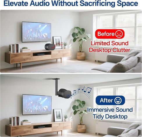 حامل مكبر صوت سقفي دوار وإمالة لحامل السقف Sonos Era 300 باللون الأسود - حامل سقف مكبر صوت عالي التحمل لحامل تثبيت Sonos Era 300 لتعزيز المؤثرات الصوتية in Kuwait