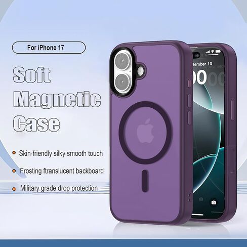 for iPhone 17 ProMax | Metal Buttons | 180cm Military Drop Proof | MagSafe Compatible| Skin-Friendly Feel(Pink) in Kuwait