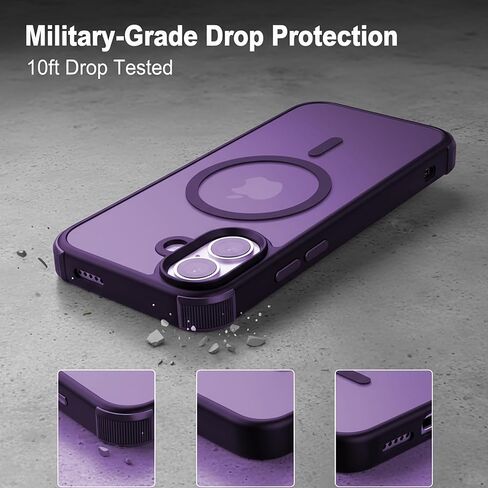 for iPhone 17 ProMax | Metal Buttons | 180cm Military Drop Proof | MagSafe Compatible| Skin-Friendly Feel(Pink) in Kuwait
