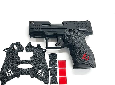 شريط قبضة المسدس Handleitgrips متوافق مع Taurus TX22 Compact| شريط لاصق أسود لمقبض المسدس مع إدراجات حمراء | اكسسوارات السلاح | المملوكة للمحاربين القدامى in Saudi Arabia