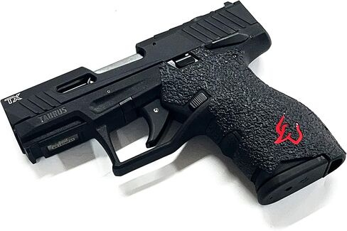 شريط قبضة المسدس Handleitgrips متوافق مع Taurus TX22 Compact| شريط لاصق أسود لمقبض المسدس مع إدراجات حمراء | اكسسوارات السلاح | المملوكة للمحاربين القدامى in Saudi Arabia