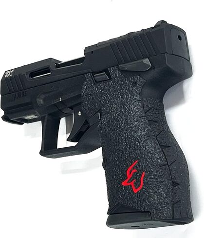 شريط قبضة المسدس Handleitgrips متوافق مع Taurus TX22 Compact| شريط لاصق أسود لمقبض المسدس مع إدراجات حمراء | اكسسوارات السلاح | المملوكة للمحاربين القدامى in Saudi Arabia