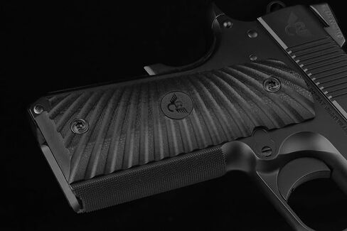 4 ea Black Gyre 1911 Grip Screws, 4 ea O Rings | for Full Size or Slim Grip bushings | 3/16" min Grip Thickness | US Made for Colt and Clones | Look at Photos of Screws with Grips/Guns in Kuwait