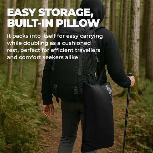 معطف تخييم 5 في 1 من Tough Outdoors - بطانية قابلة للتعبئة - حقيبة نوم يمكن ارتداؤها للبالغين - حقيبة نوم بونشو - مقاومة للماء in Kuwait
