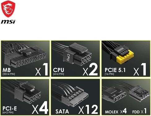 MSI mag A1000GL PCIe5 | 1000 W PC-Power Supply in Saudi Arabia