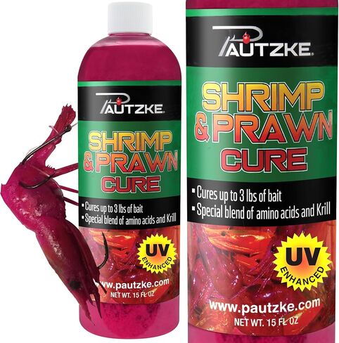 Pautzke Shrimp and Prawn Cure - Professional Grade Bait Treatment with Premium Amino Acids & Krill Formula, Preserves & Enhances Natural Scent, Cures Up to 3 lbs of Fresh Bait - Pink in Saudi Arabia