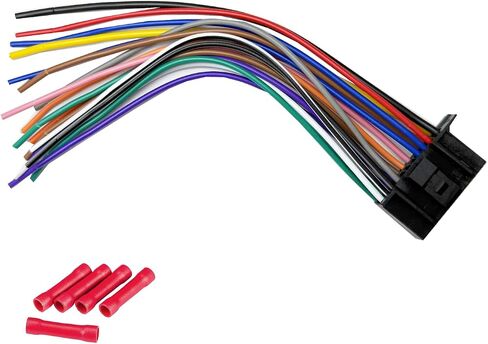 Radio Wiring Harness Connector Compatible with Kenwood 16-Pin Stereos, Aftermarket Power and Speaker Wire Plug for DDX DMX DPX KDC Series, Fits DDX376BT DPX540BT KDCBT360U KMMBT260U KVT815DVD in Saudi Arabia