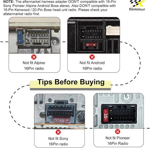 Radio Wiring Harness Connector Compatible with Kenwood 16-Pin Stereos, Aftermarket Power and Speaker Wire Plug for DDX DMX DPX KDC Series, Fits DDX376BT DPX540BT KDCBT360U KMMBT260U KVT815DVD in Saudi Arabia