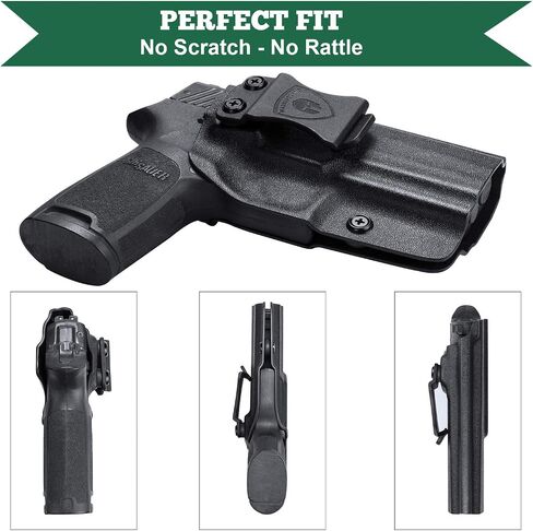 حافظة P320، IWB Kydex Holster Fit: Sig Sauer P320 بالحجم الكامل / P320 Compact / P320 X Carry Pistol، حزام الخصر الداخلي المخفي للرجال / النساء، Adj. غير قادر & بوسي انقر فوق الاحتفاظ in Kuwait