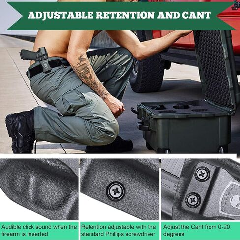 حافظة P320، IWB Kydex Holster Fit: Sig Sauer P320 بالحجم الكامل / P320 Compact / P320 X Carry Pistol، حزام الخصر الداخلي المخفي للرجال / النساء، Adj. غير قادر & بوسي انقر فوق الاحتفاظ in Kuwait