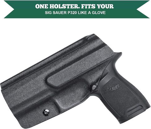 حافظة P320، IWB Kydex Holster Fit: Sig Sauer P320 بالحجم الكامل / P320 Compact / P320 X Carry Pistol، حزام الخصر الداخلي المخفي للرجال / النساء، Adj. غير قادر & بوسي انقر فوق الاحتفاظ in Kuwait