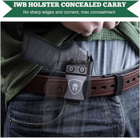 حافظة P320، IWB Kydex Holster Fit: Sig Sauer P320 بالحجم الكامل / P320 Compact / P320 X Carry Pistol، حزام الخصر الداخلي المخفي للرجال / النساء، Adj. غير قادر & بوسي انقر فوق الاحتفاظ in Kuwait