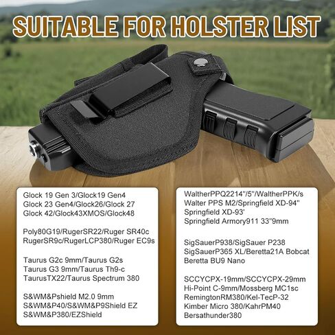 9mm Gun Holster for Men & Women, IWB & OWB Concealed Carry Gun Holster – Fits Glock 19/17/26/27/43x, S&W M&P, Sig, and Similar Handguns in Saudi Arabia