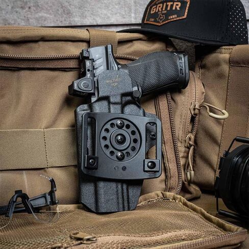 حافظة وحدات GRITR Omni IWB/OWB Kydex تناسب Sig، Glock، Springfield، Walther، S&W، Canik & More - ملحق بندقية EDC يمكن استخدامه بكلتا اليدين مع قطع بصري، قاع مفتوح، مخلب إخفاء قابل للتعديل والاحتفاظ in Kuwait