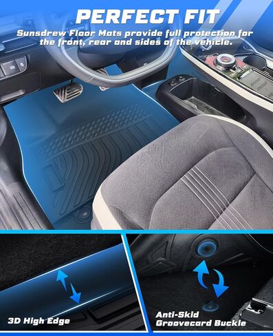 الحصير الأرضية لجيب مصارع 2020-2024 2025 ، جميع بطانات الأرضية TPE لإكسسوارات Jeep Gladiator ، الصف الأول والثاني مجموعة كاملة من الحصير السيارة الأسود in Saudi Arabia