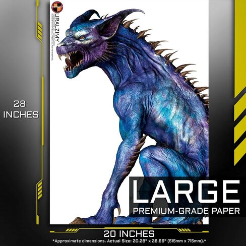 SHERMAN'S GALLERIES Pack 4: Fantasy Hunting Edition - 20"×28" - 10 Paper Shooting Targets, Assorted Characters - USA Brand, Made in Japan in Saudi Arabia