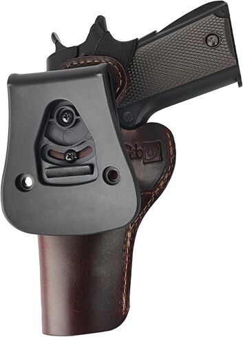 حافظة جلدية OWB 1911 تناسب مسدسات طراز 1911 - Colt 1911، Kimber 1911، Springfield 1911، Taurus PT1911، S&W 1911، Remington 1911، Sig 1911، Rock Island 1911 (تناسب 4 "و 5" برميل 1911) in Kuwait