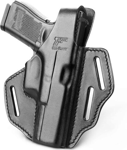 OWB Thumb Leather Break Holster for Glock 17 19 19x 22 23 31 32 45 Colt 1911/Kimber 1911/Springfield 1911/S&W 1911 and Most 1911 5'' No Rail Pistol, Right Hand in Saudi Arabia